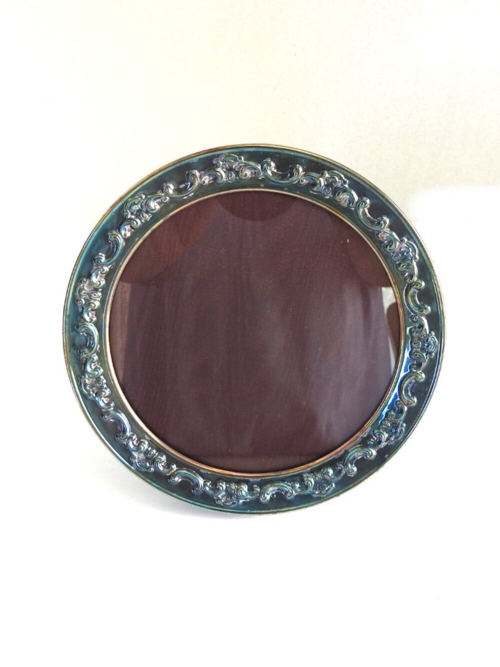 Vintage Round Tabletop Gorham Strasbourg Silver-plated Picture Frame